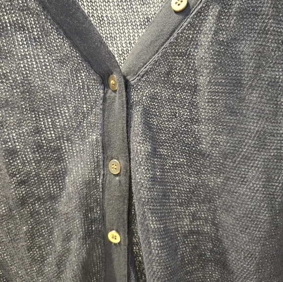 J Crew Linen V Neck Sweater In Grey Size Medium - Picture 2 of 6